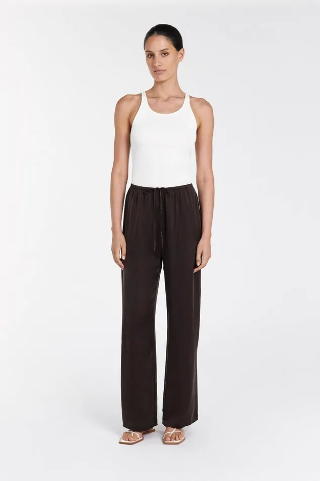 Women Pants DISSH PERCY BITTER CHOC SILK PANT