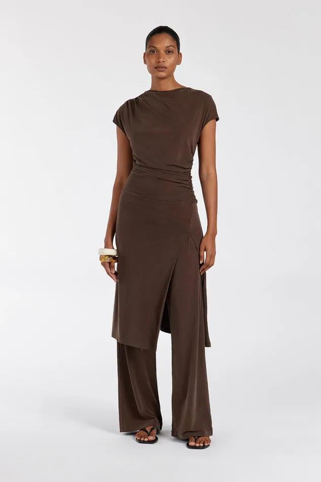 Women Pants DISSH RIO BITTER CHOC WIDE LEG MODAL PANT