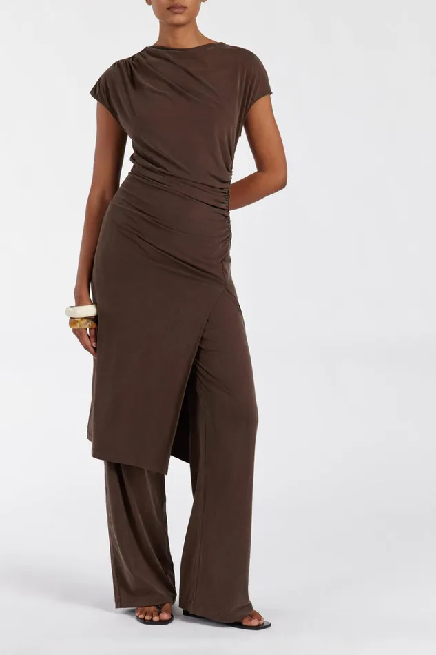 Women Pants DISSH RIO BITTER CHOC WIDE LEG MODAL PANT
