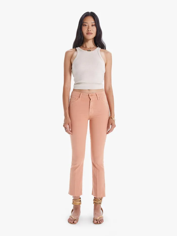 Women Pants Mother Denim The Insider Ankle Fray Medium Pink