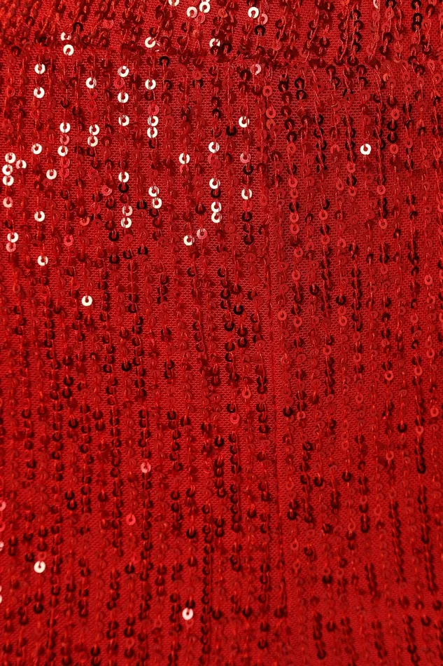 Women Pants Petal and Pup Lilianna Sequin Flare Pant Red
