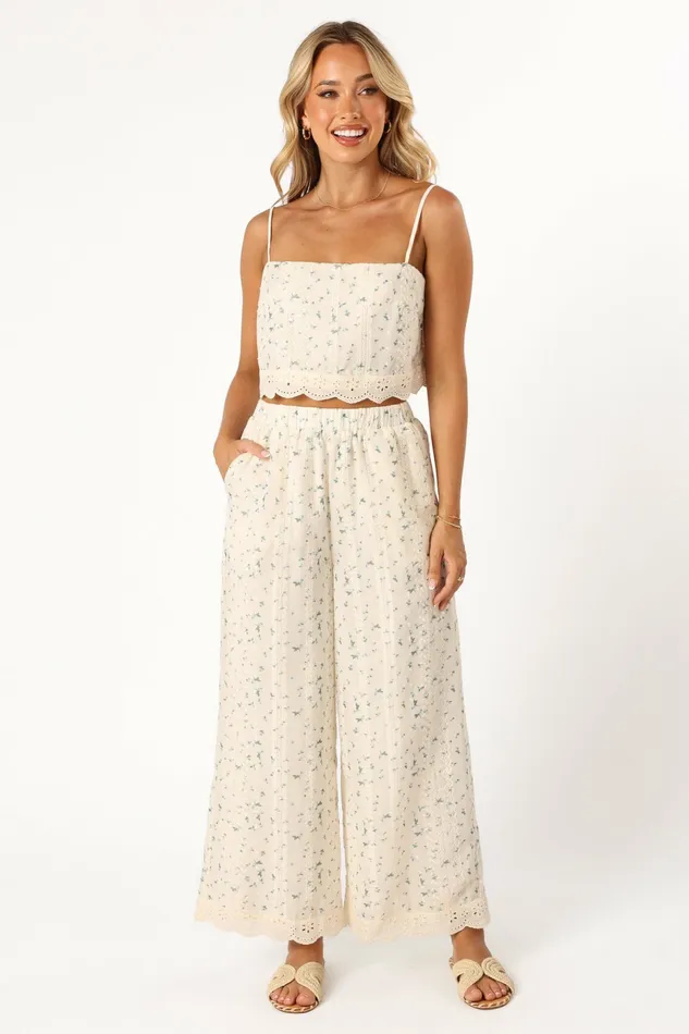 Women Petal and Pup Alison Two Piece Set Blue Floral Matching Sets