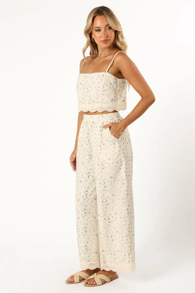 Women Petal and Pup Alison Two Piece Set Blue Floral Matching Sets