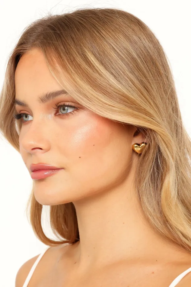 Women Petal and Pup Kenny Heart Earrings Gold Earrings