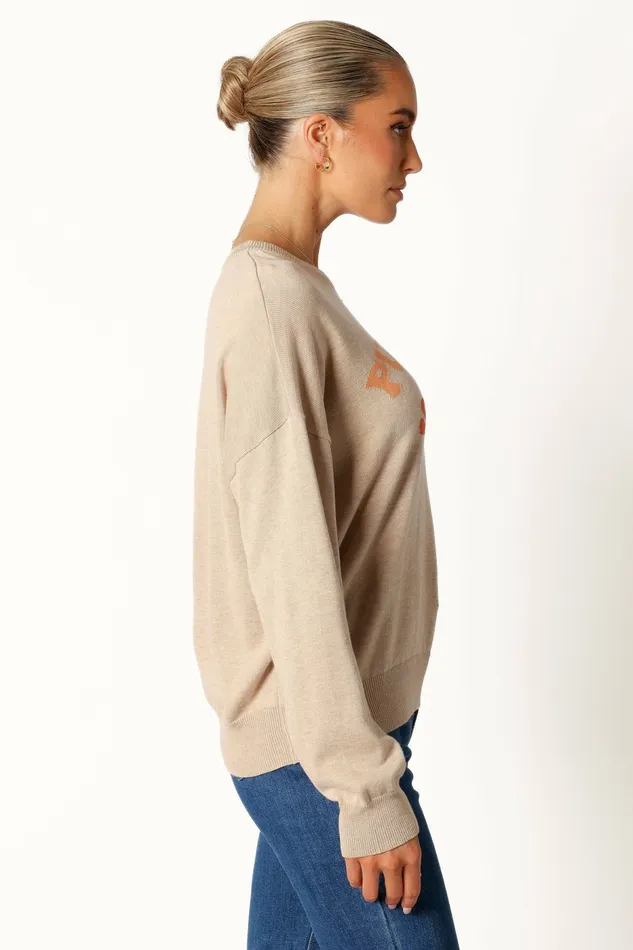 Women Petal and Pup Pumpkin Spice Knit Sweater Oatmeal Sweaters