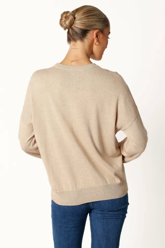 Women Petal and Pup Pumpkin Spice Knit Sweater Oatmeal Sweaters