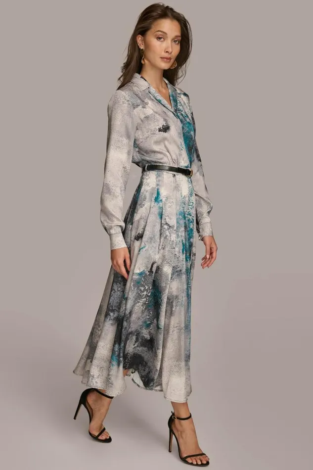 Women PRINTED SHIRT DRESS WITH BELT Peacock Multi Donna Karan New York Dresses And Jumpsuits Women PRINTED SHIRT DRESS WITH BELT Peacock Multi Donna Karan New York Dresses And Jumpsuits