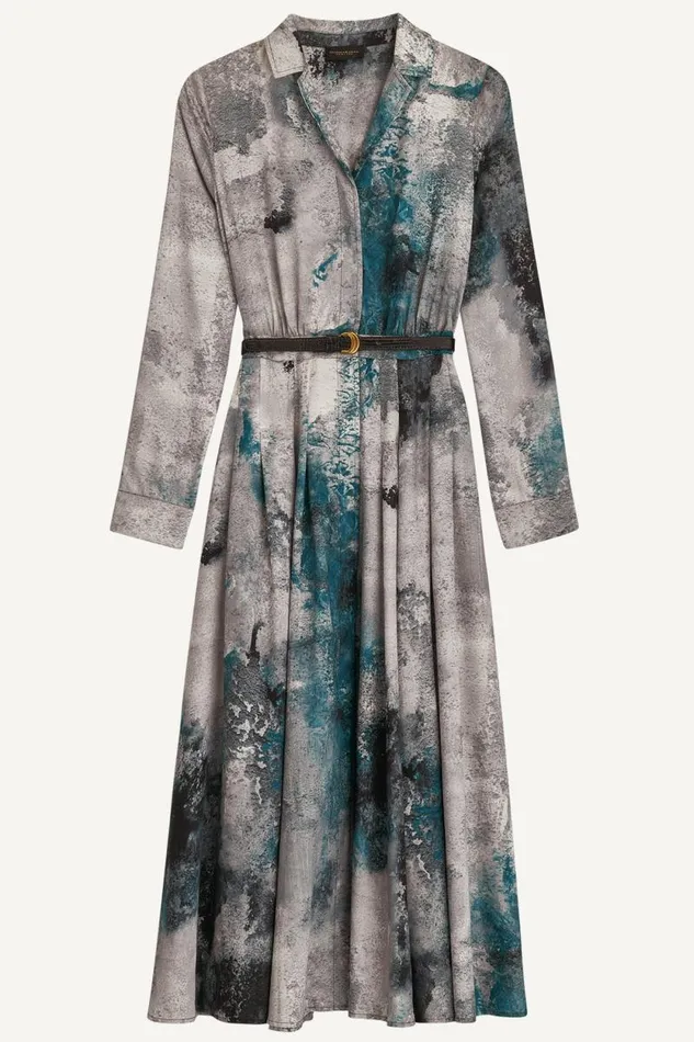 Women PRINTED SHIRT DRESS WITH BELT Peacock Multi Donna Karan New York Dresses And Jumpsuits Women PRINTED SHIRT DRESS WITH BELT Peacock Multi Donna Karan New York Dresses And Jumpsuits