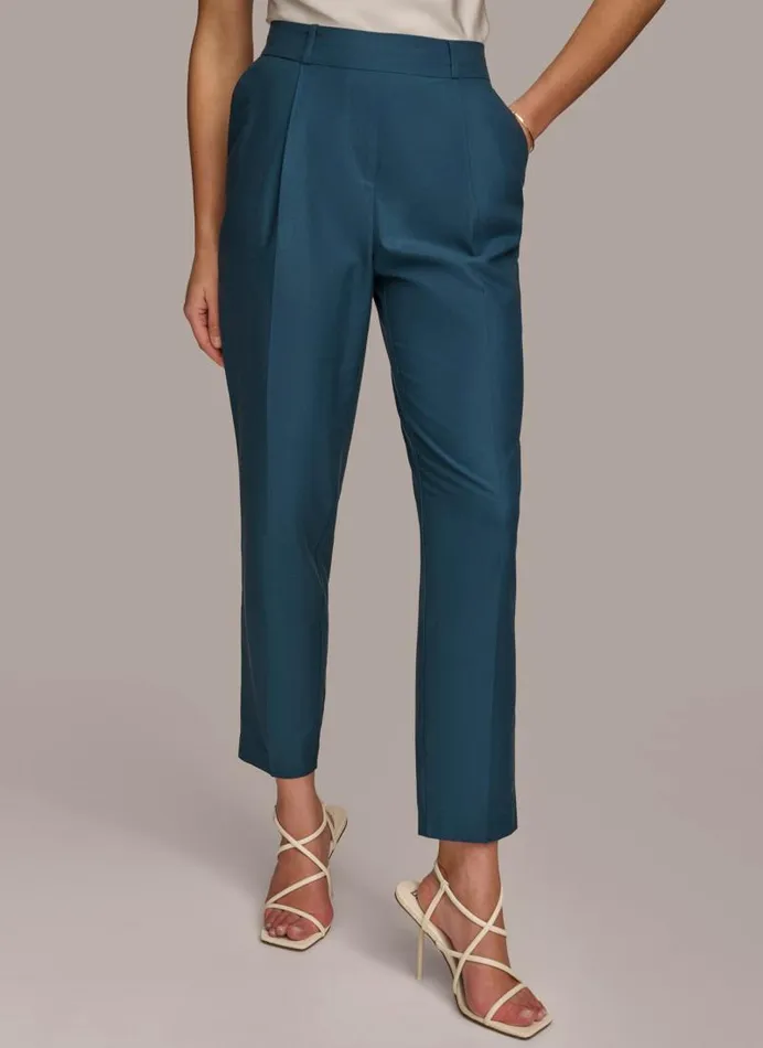 Women PULL ON TROUSER WITH PLEATS Tide Navy Donna Karan New York Pants