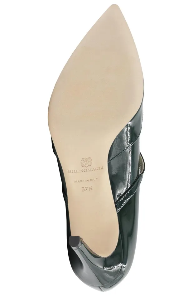 Women Pumps Bruno Magli Gemma MaryJane Leather Pump 8211 Emerald Patent