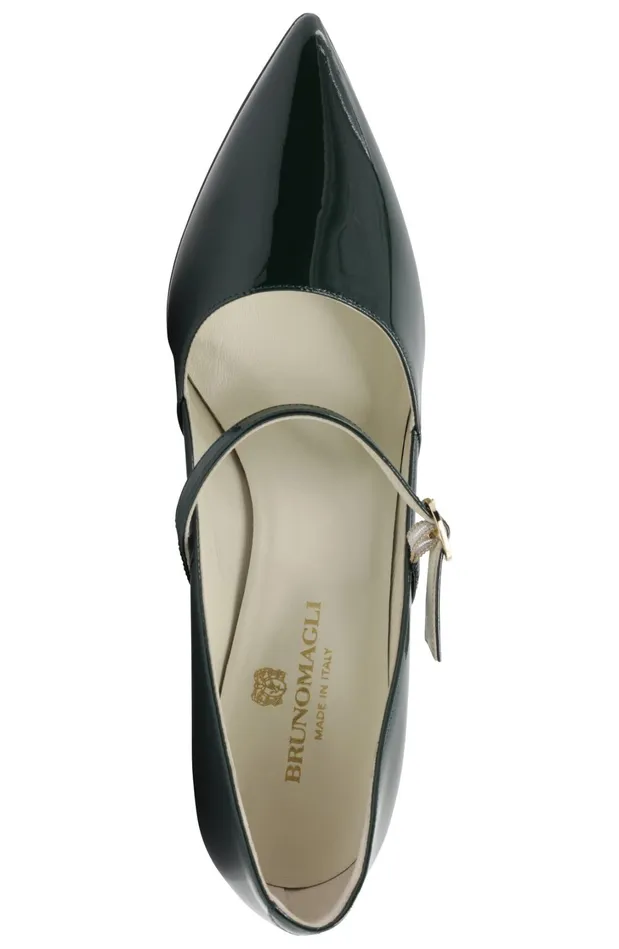 Women Pumps Bruno Magli Gemma MaryJane Leather Pump 8211 Emerald Patent