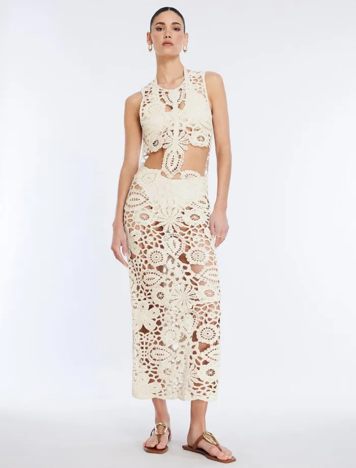 Women Rafaela Crochet Dress Natural BCBG Dresses