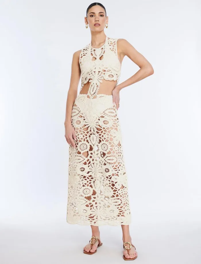 Women Rafaela Crochet Dress Natural BCBG Dresses