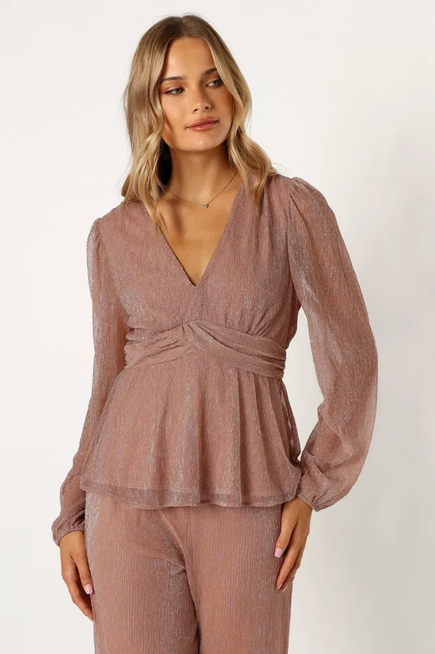 Women Ramona Long Sleeve Top Rose Tops Petal and Pup