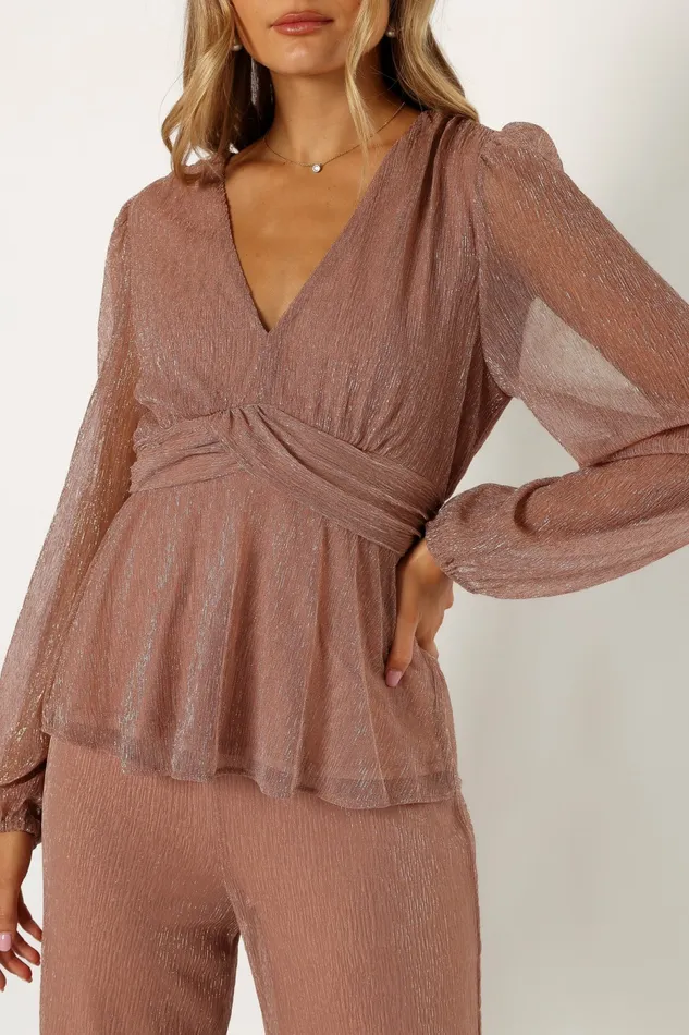 Women Ramona Long Sleeve Top Rose Tops Petal and Pup