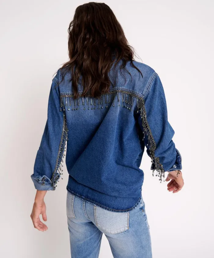 Women RAZZLE DAZZLE WESTERN SHIRT One Teaspoon Denim Shirts Women RAZZLE DAZZLE WESTERN SHIRT One Teaspoon Denim Shirts
