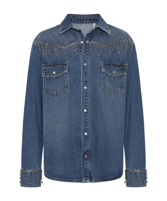 Women RAZZLE DAZZLE WESTERN SHIRT One Teaspoon Denim Shirts Women RAZZLE DAZZLE WESTERN SHIRT One Teaspoon Denim Shirts