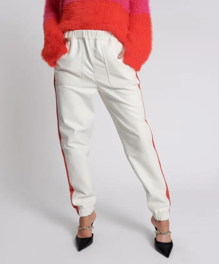 Women RED LINE LEATHER TRACK PANTS One Teaspoon Bottoms Women RED LINE LEATHER TRACK PANTS One Teaspoon Bottoms