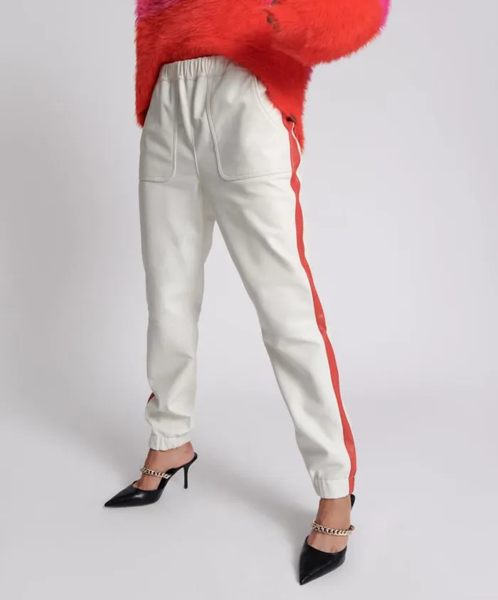 Women RED LINE LEATHER TRACK PANTS One Teaspoon Bottoms Women RED LINE LEATHER TRACK PANTS One Teaspoon Bottoms