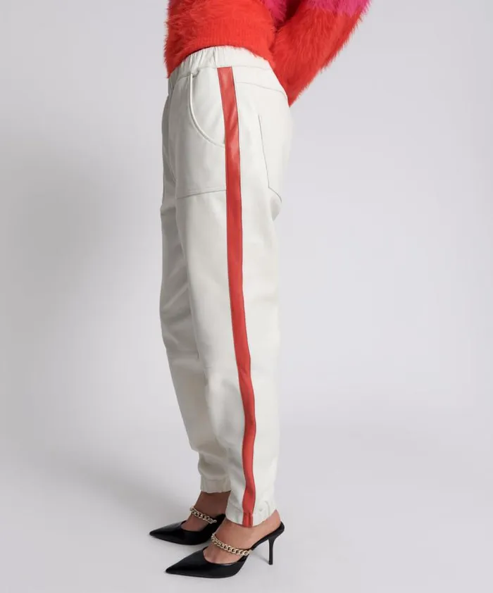 Women RED LINE LEATHER TRACK PANTS One Teaspoon Bottoms Women RED LINE LEATHER TRACK PANTS One Teaspoon Bottoms