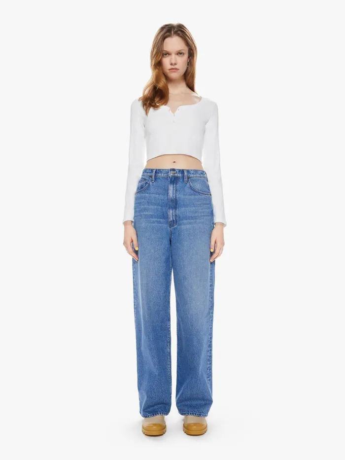 Women Relaxed Mother Denim SNACKS The Yummy Puddle Blue