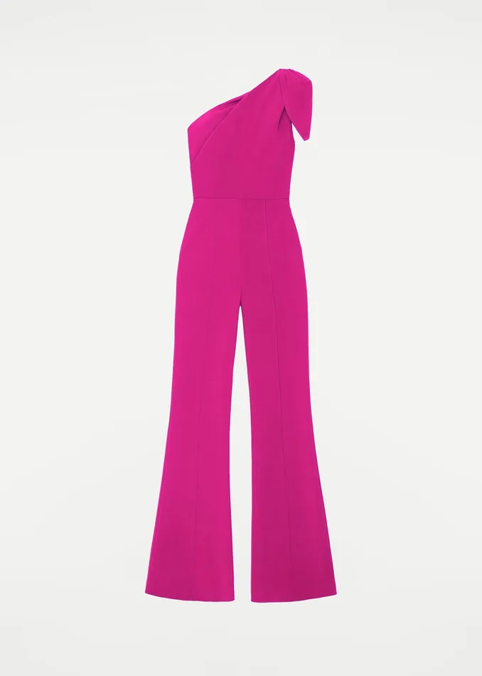 Women Roland Mouret Clothing Asymmetric Leaf Draped Jumpsuit