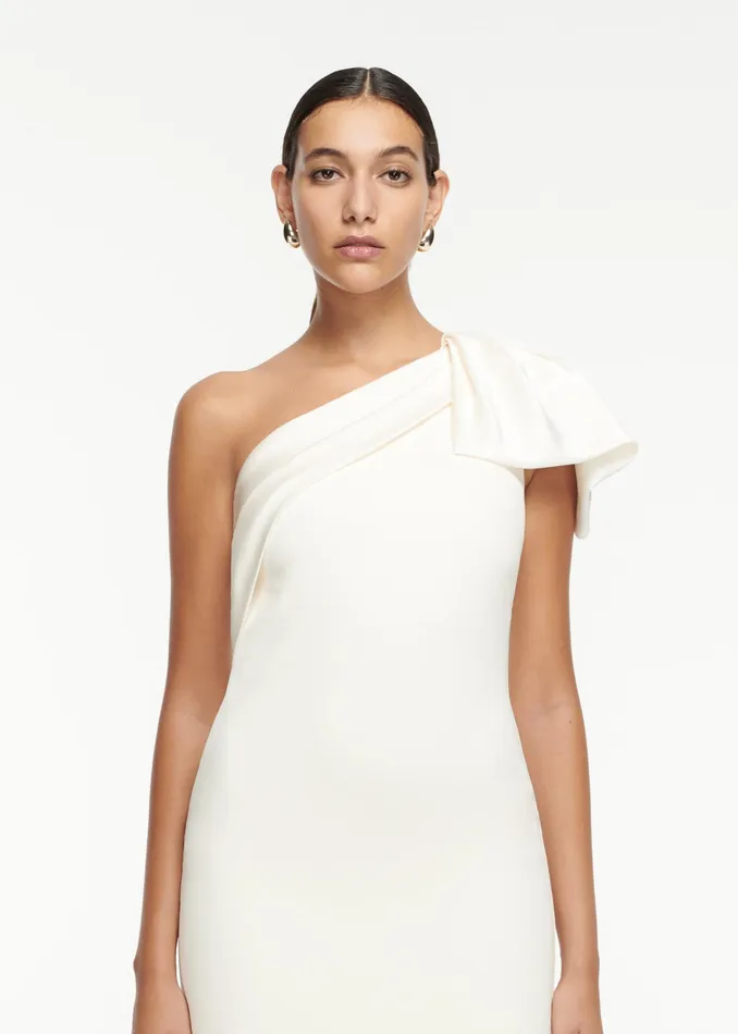 Women Roland Mouret Clothing Asymmetric Satin Crepe Mini Dress