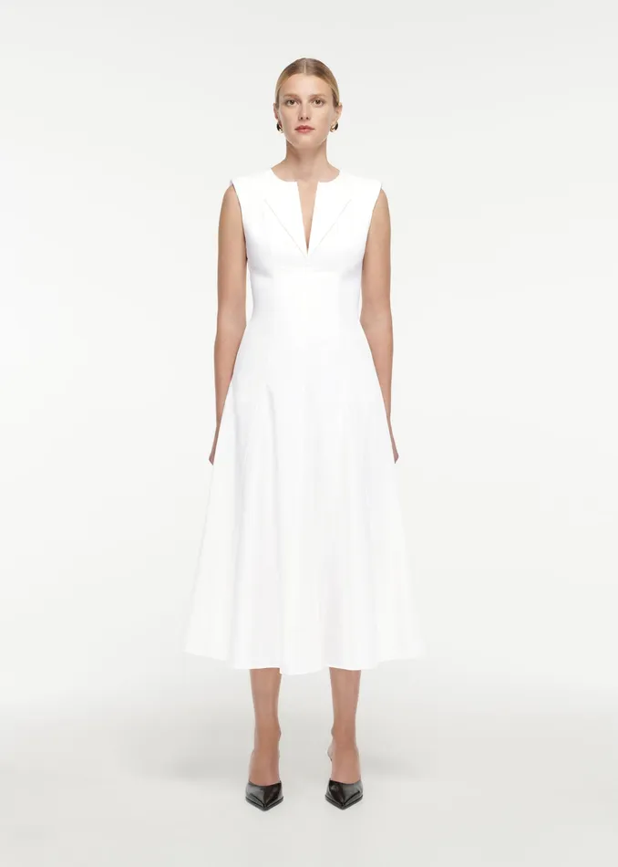 Women Roland Mouret Clothing Cotton Poplin Midi Dress