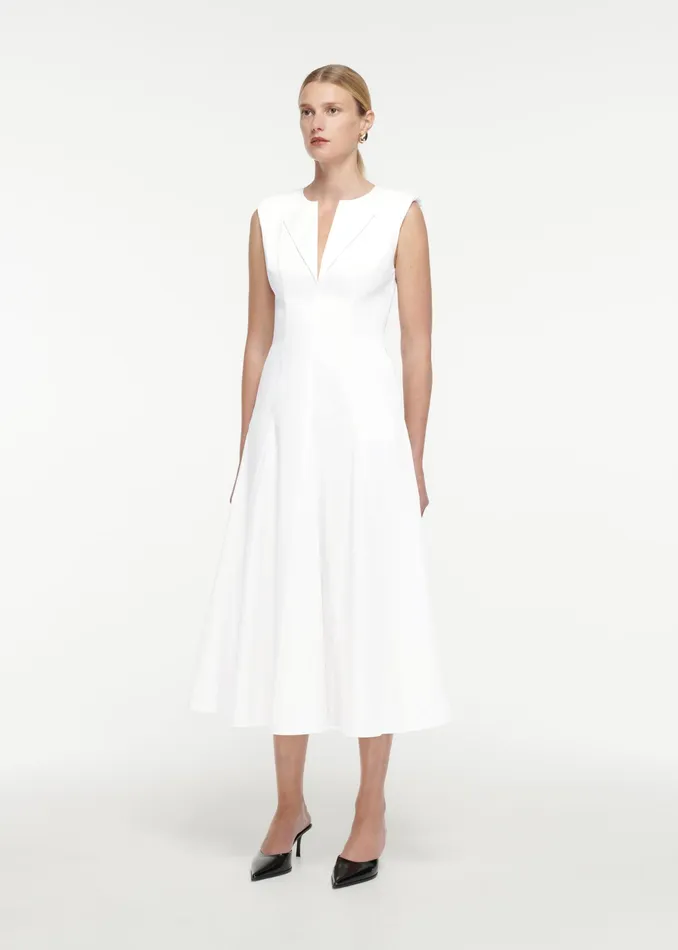 Women Roland Mouret Clothing Cotton Poplin Midi Dress