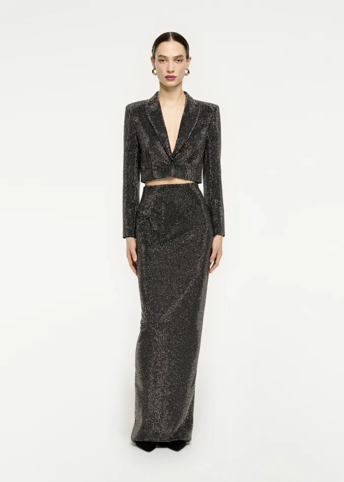 Women Roland Mouret Clothing Diamante Cropped Jacket