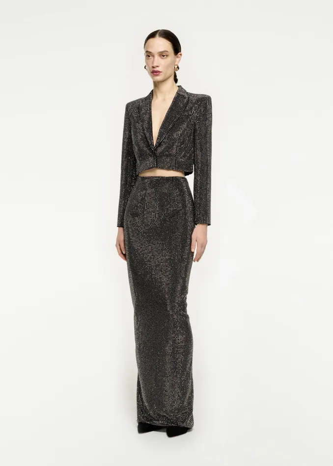 Women Roland Mouret Clothing Diamante Cropped Jacket