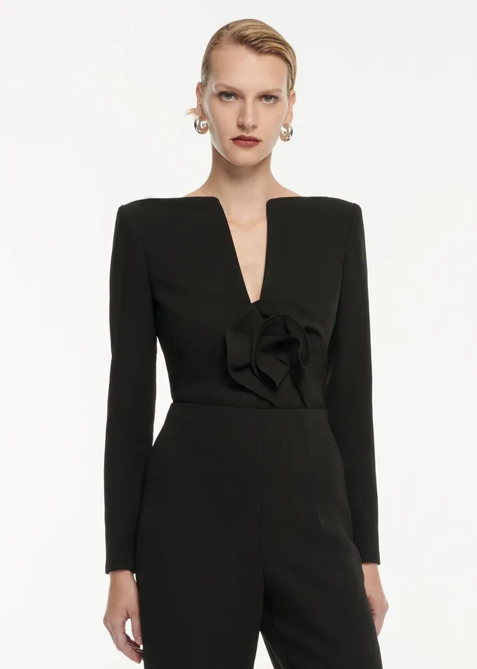 Women Roland Mouret Clothing Flower Detail Cady Top