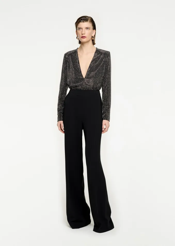 Women Roland Mouret Clothing Long Sleeve Diamante Top