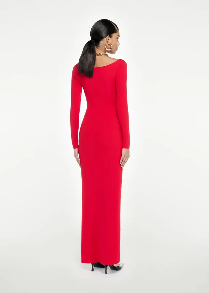 Women Roland Mouret Clothing Long Sleeve Knit Maxi Dress