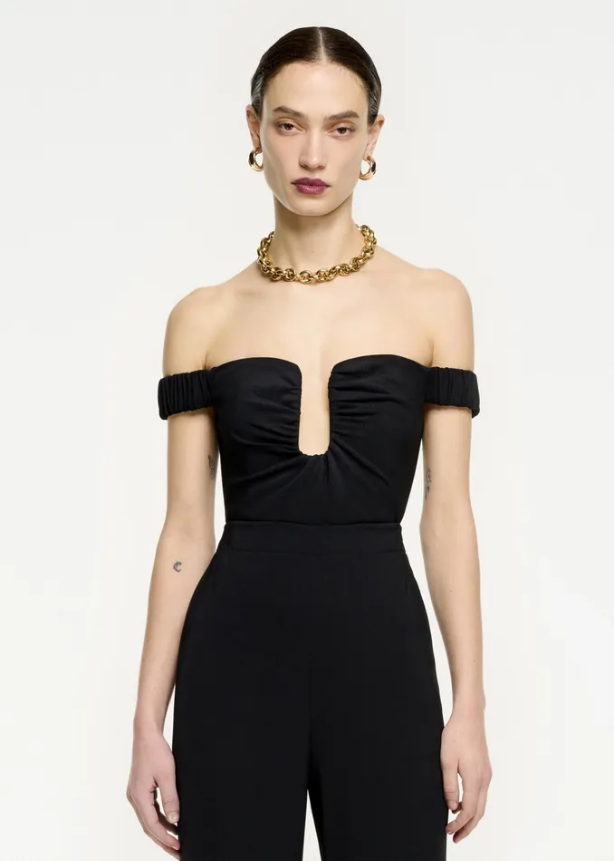 Women Roland Mouret Clothing Off The Shoulder Stretch Cady Top