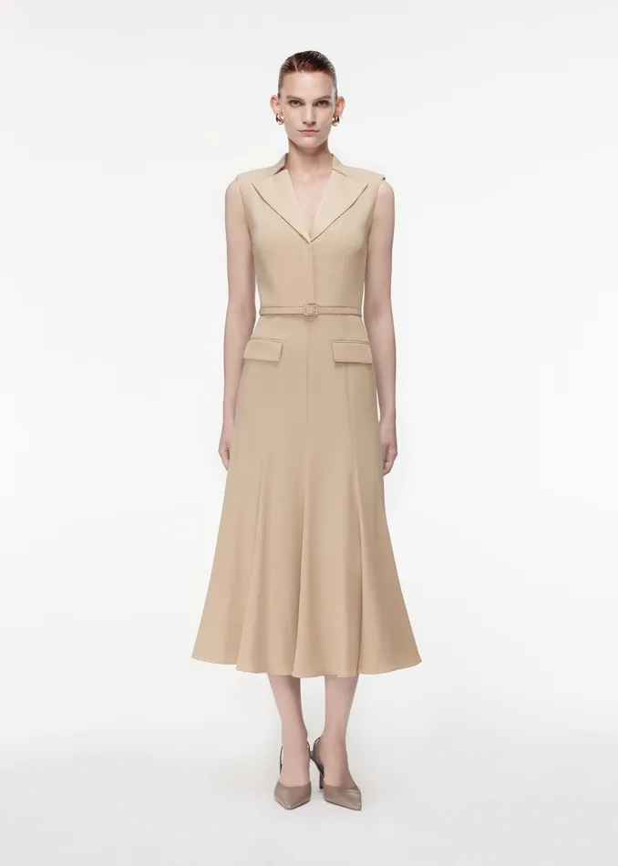 Women Roland Mouret Clothing Satin Crepe Midi Dress