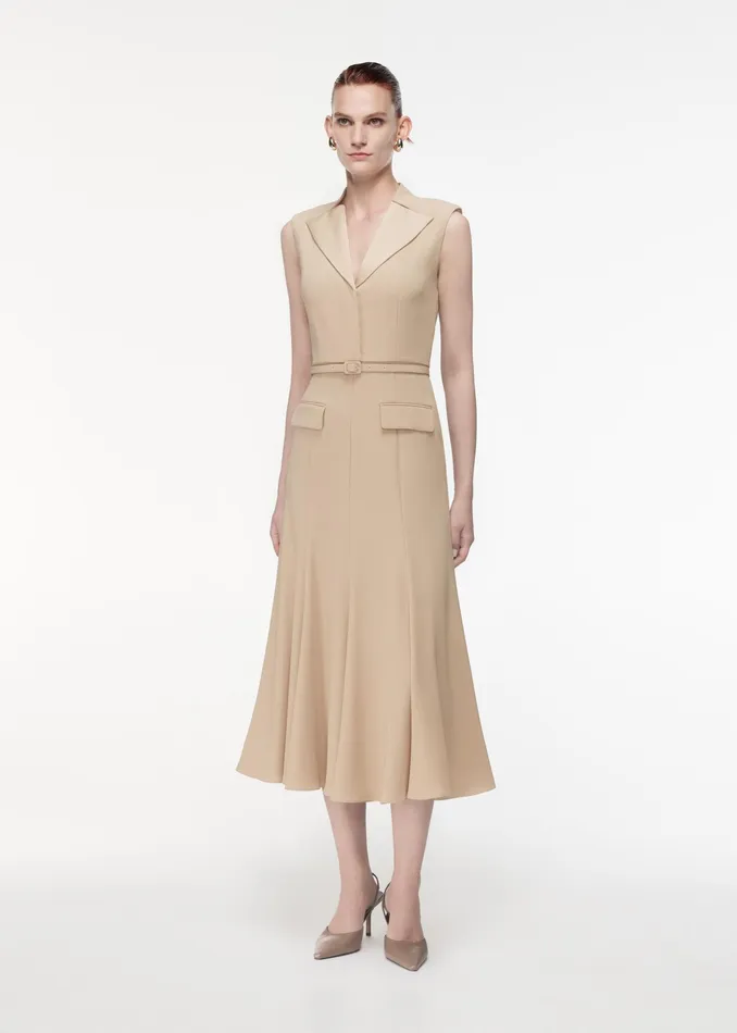Women Roland Mouret Clothing Satin Crepe Midi Dress