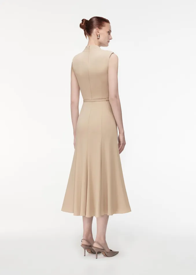 Women Roland Mouret Clothing Satin Crepe Midi Dress