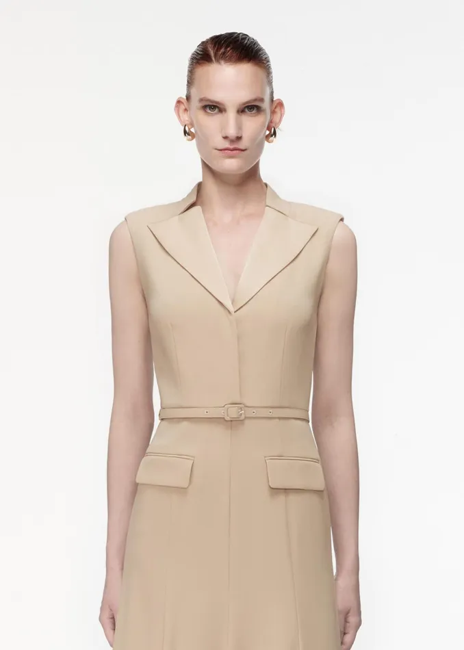 Women Roland Mouret Clothing Satin Crepe Midi Dress