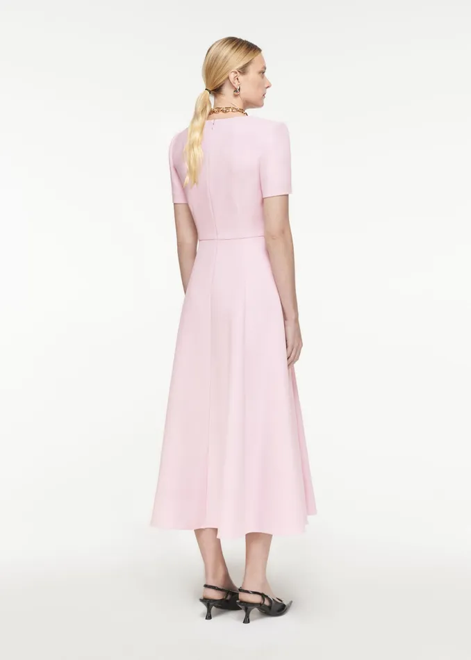Women Roland Mouret Clothing Short Sleeve Crepe Midi Dress