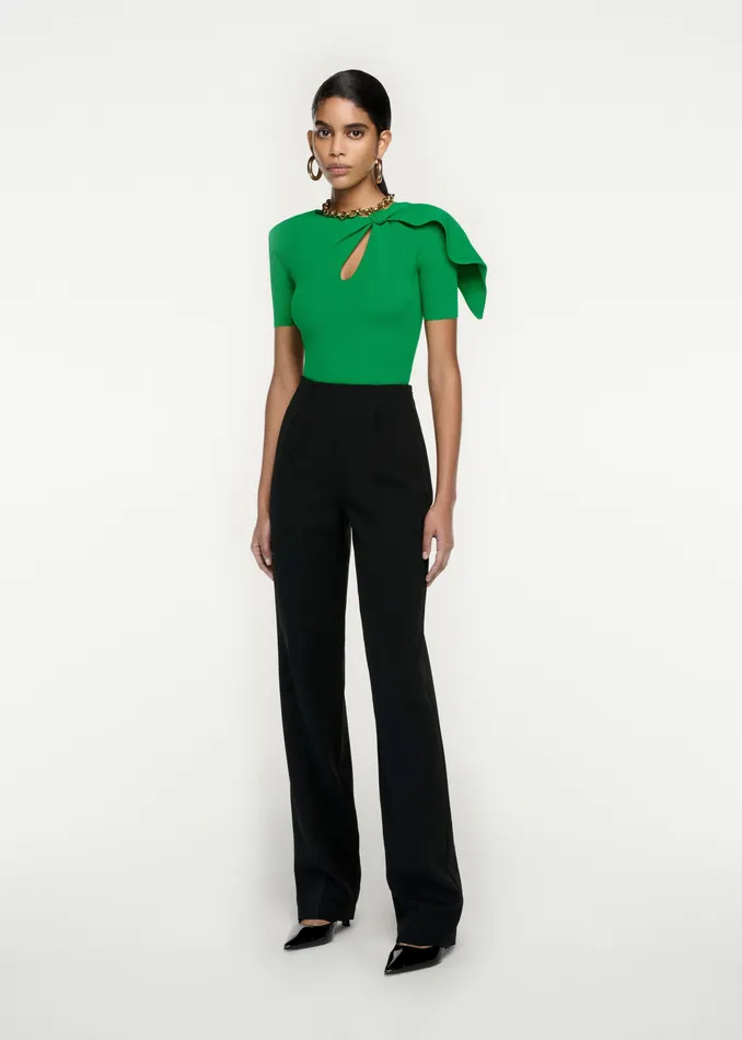 Women Roland Mouret Clothing Short Sleeve Knit Top
