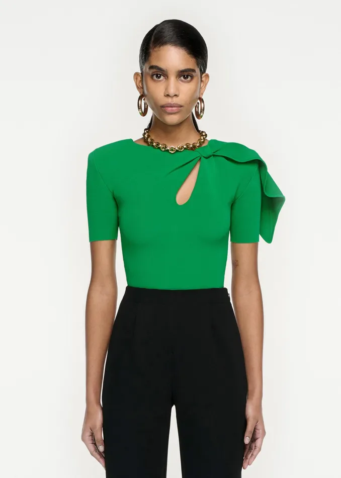 Women Roland Mouret Clothing Short Sleeve Knit Top