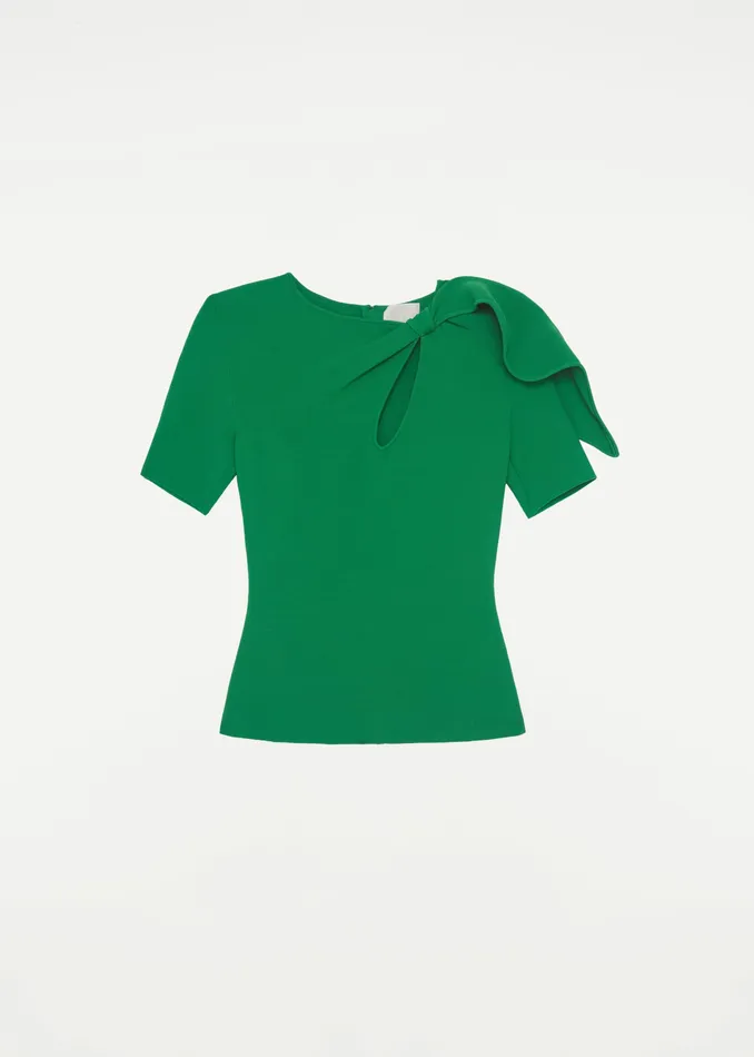 Women Roland Mouret Clothing Short Sleeve Knit Top