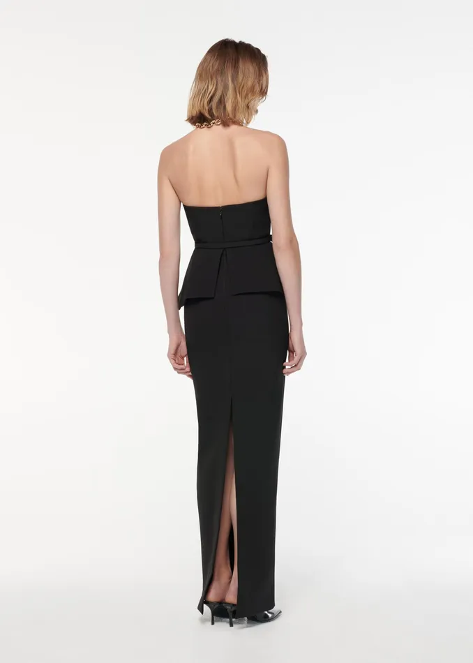 Women Roland Mouret Clothing Strapless Draped Crepe Gown