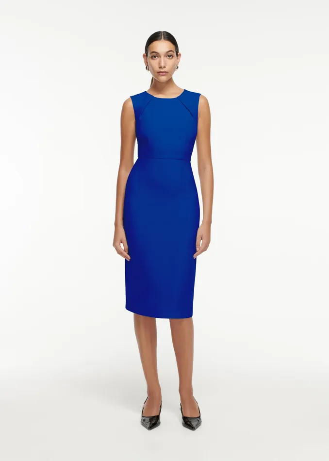 Women Roland Mouret Clothing Wool Silk Midi Dress