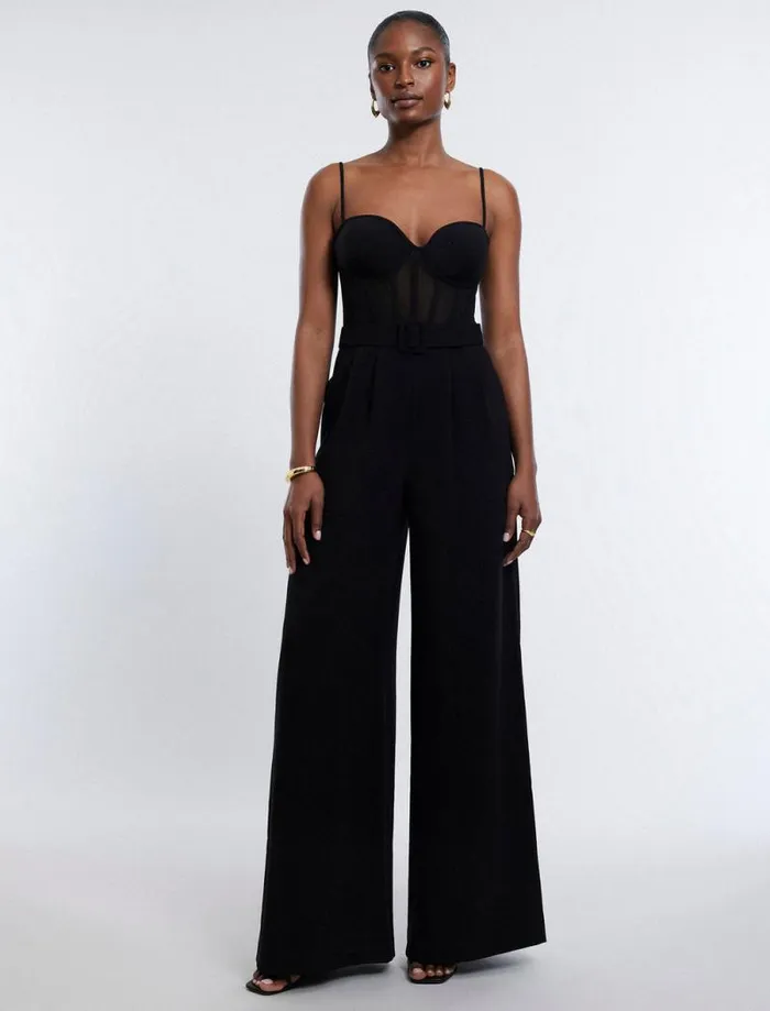 Women Roosevelt Bustier Jumpsuit Black BCBG Dresses Women Roosevelt Bustier Jumpsuit Black BCBG Dresses