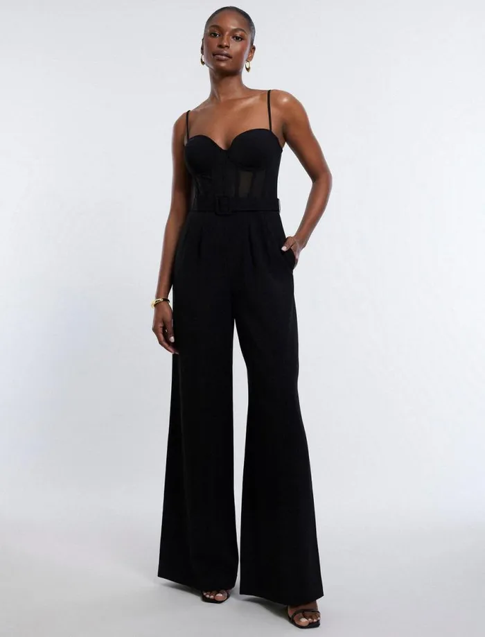 Women Roosevelt Bustier Jumpsuit Black BCBG Dresses Women Roosevelt Bustier Jumpsuit Black BCBG Dresses