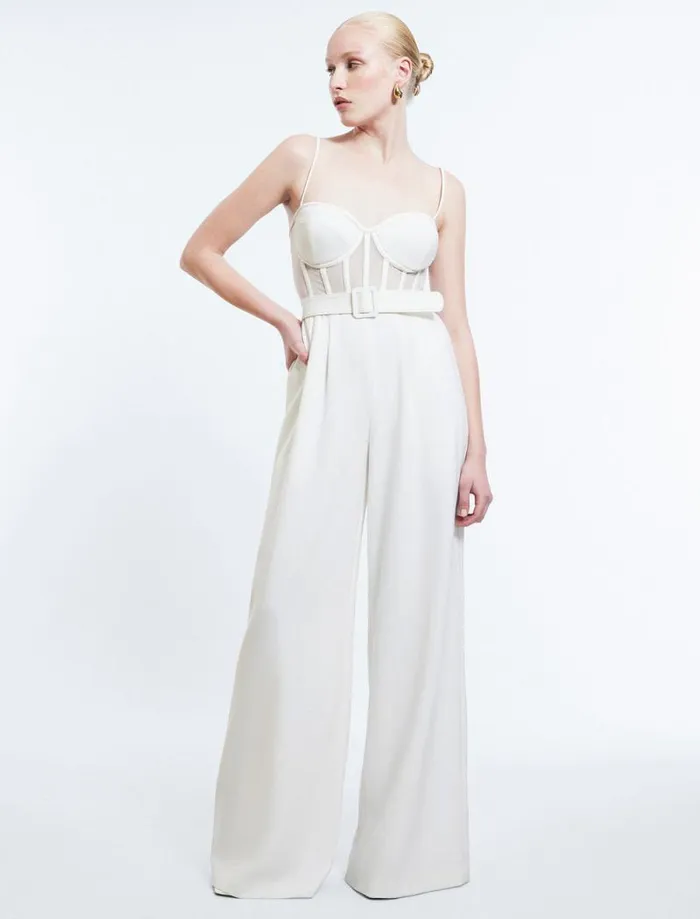 Women Roosevelt Bustier Jumpsuit Gardenia BCBG Dresses