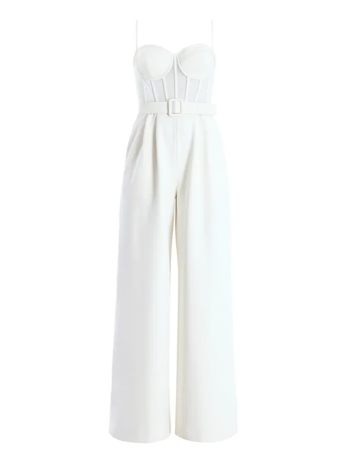 Women Roosevelt Bustier Jumpsuit Gardenia BCBG Dresses