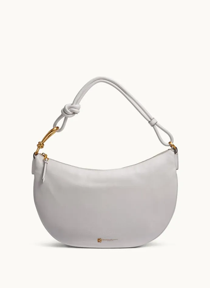 Women ROSLYN LARGE HOBO Brilliant White Donna Karan New York Shoulder And Hobo Bags